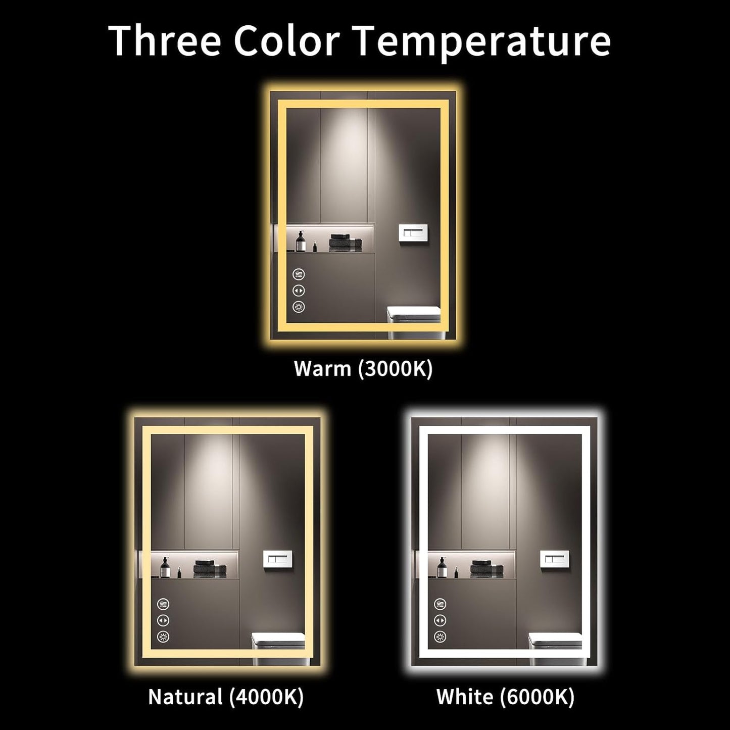 Vanity Mirror with Lights, Hollywood Makeup Mirror with 15 Dimmable LED Lights for Dressing Room and Bedroom, Slim Metal Frame Design, White