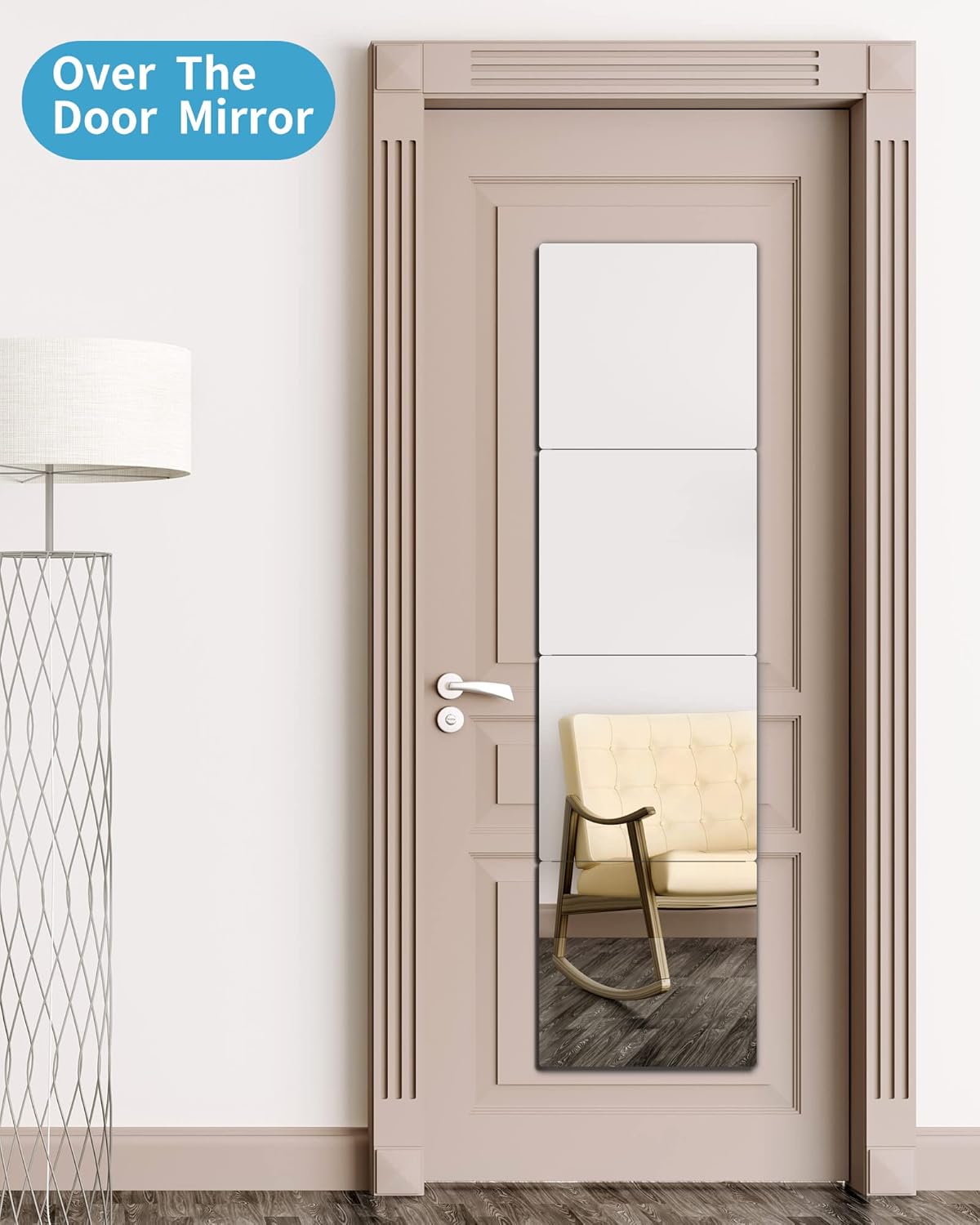 Shatterproof Full Length Wall Mirror for Bedroom, Home Gym Mirrors, Extra Thick: 0.12", 12" x 12" x 4 Pack, Kids Safe Workout Mirrors, Over the Door, Wall Mounted for Long Term