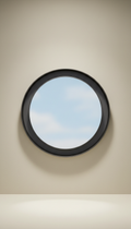 Round steel shadow wall mirror