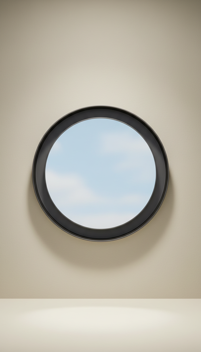Round steel shadow wall mirror