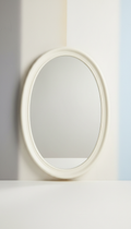 Minimalist oval gallery ivory wall mirror