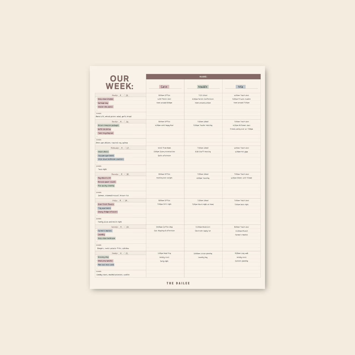 Student Productivity Planner - Roommate Fridge Calendar-GoldMiles