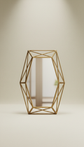 Geometric Mirror With Brass Edge