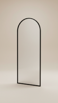 Standing Arched Black Metal Mirror
