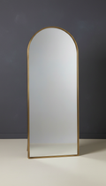Arched antique brass full-length mirror