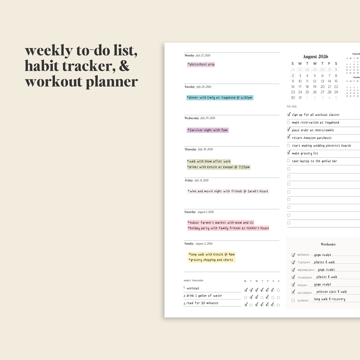 Student Productivity Planner & Organizer-GoldMiles